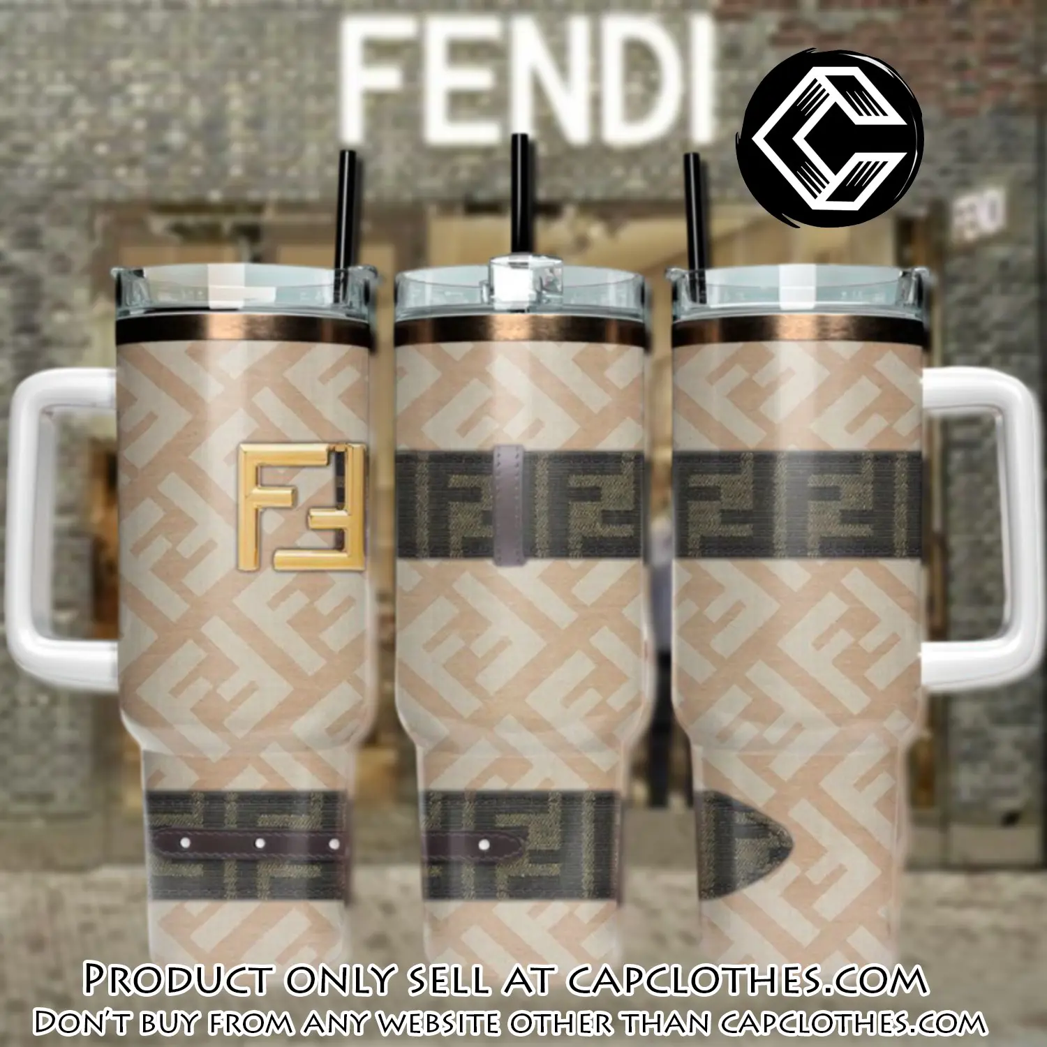 Fendi logo 40oz stanley tumbler fendi stanley tumbler ktb1067 cc0837485